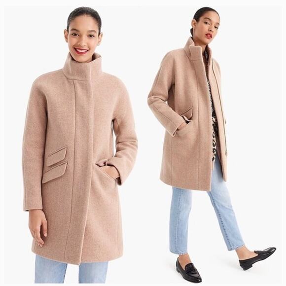 J Crew cocoon coat in Italian stadium cloth wool‎ sandstone size 22 - Picture 3 of 10